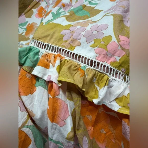 ASOS DESIGN curve ruffle maxi sundress featuring a retro floral print - size 16 - Picture 7 of 15